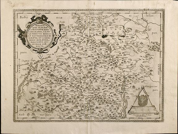 Ortelius, A., Moraviae, quae olim Marcomannoarum Sedes, Corographia, antique map, old maps