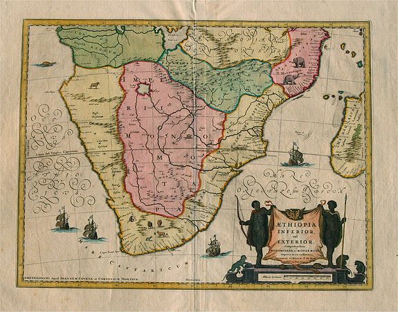 DE WIT, F., Aethiopia inferior vel exterior ... , antique map, old maps