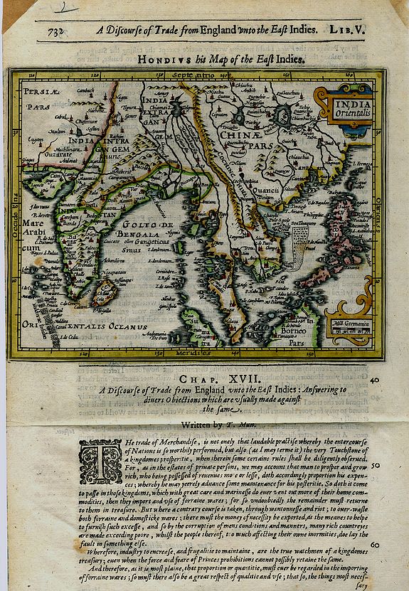 HONDIUS, J, INDIA orientalis, antique map, old maps