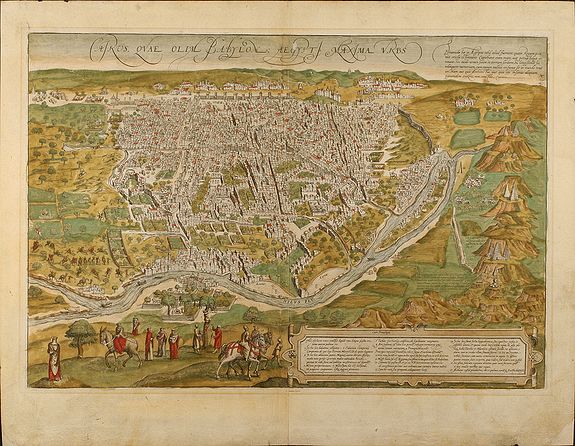 BRAUN, F / HOGENBERG, G., Cairus Quae Olim Babylon Aegypti Maxima Urbs., antique map, old maps