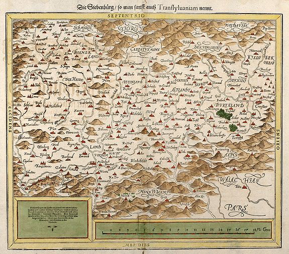MUNSTER, S., Die Siebenburg, so man sunst auch Transsylvaniam nennt, antique map, old maps