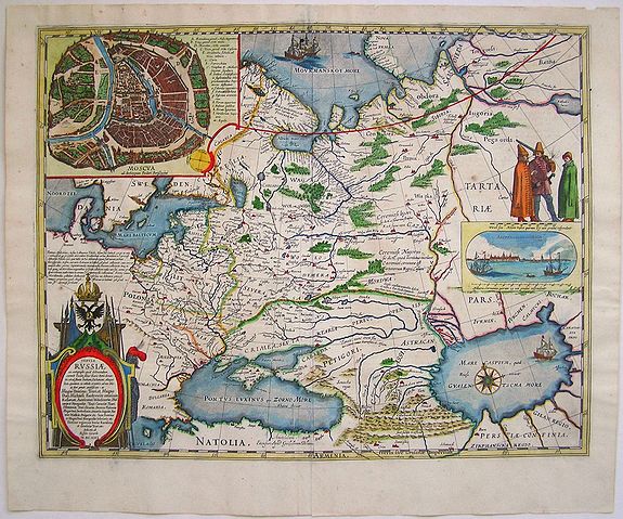 BLAEU, W., Tabula Russiae, antique map, old maps