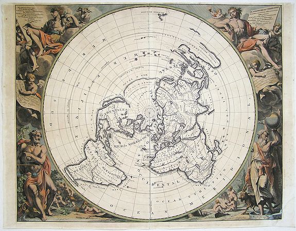 CASSINI, JEAN D. / AA, PIETER VANDER, Planisphere Terrestre Suivant les nouvelle Observations des Astronomes Dressee et presente Roy Tres Chretien par Mr. Cassini..., antique map, old maps
