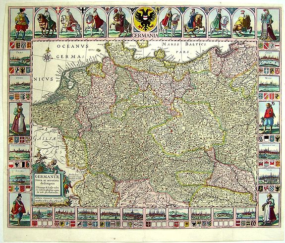 DANKERTS / CLOPPENBURGH, E., Germaniae Nova ac accurata descriptio..., antique map, old maps
