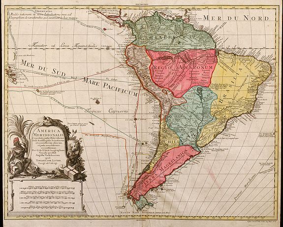 Lotter, T.C., America Meridionalis Concinnata juxta Observationes Dnn Acad, antique map, old maps