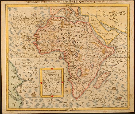 Munster, S., Affricae tabula nova / Africa, Lybia, Morenlandt, mit allen K÷nigreichen so jetziger Zeit darumb gefunden werden, antique map, old maps