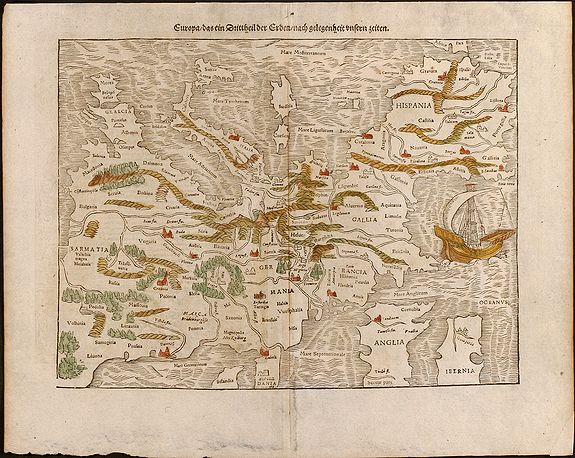 Munster, S., Europa, das ein Drittheil der Erden, nach gelegenheit unsern zeiten, antique map, old maps