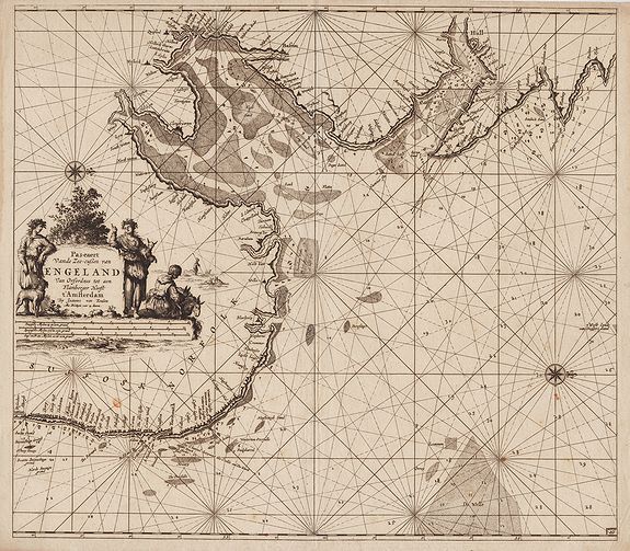 VAN KEULEN, J., Pas-caert vande zee kusten van Engeland?, antique map, old maps