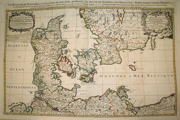 SANSON,N/ JAILLOT,A.H., Le Royaume de Danemark subdivisé en ses Principales Provinces.., antique map, old maps