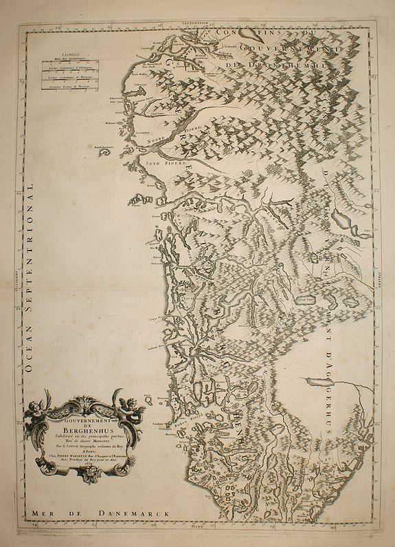 SANSON, G., Gouvernement de Berghenhus Subdivise en ses Principales Parties?, antique map, old maps