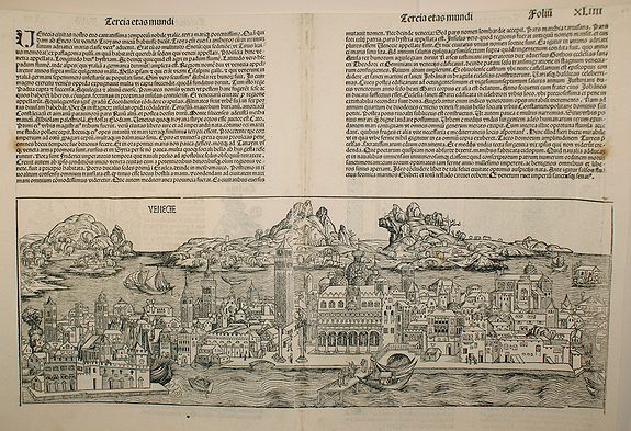 SCHEDEL,H., Venecie, antique map, old maps