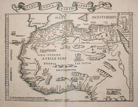 FRIES, Tabu. Nova Partis Aphri., antique map, old maps