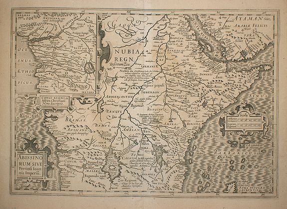 HONDIUS,J., Abissinorum sive Pretiosi Joannis Imperiu., antique map, old maps