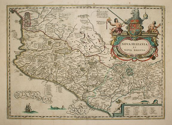 JANSSON, J, Nova Hispania et Nova Galicia, antique map, old maps