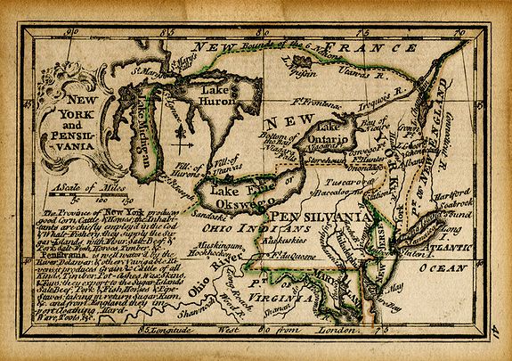 GIBSON, J., NEW YORK AND PENSILVANIA, antique map, old maps