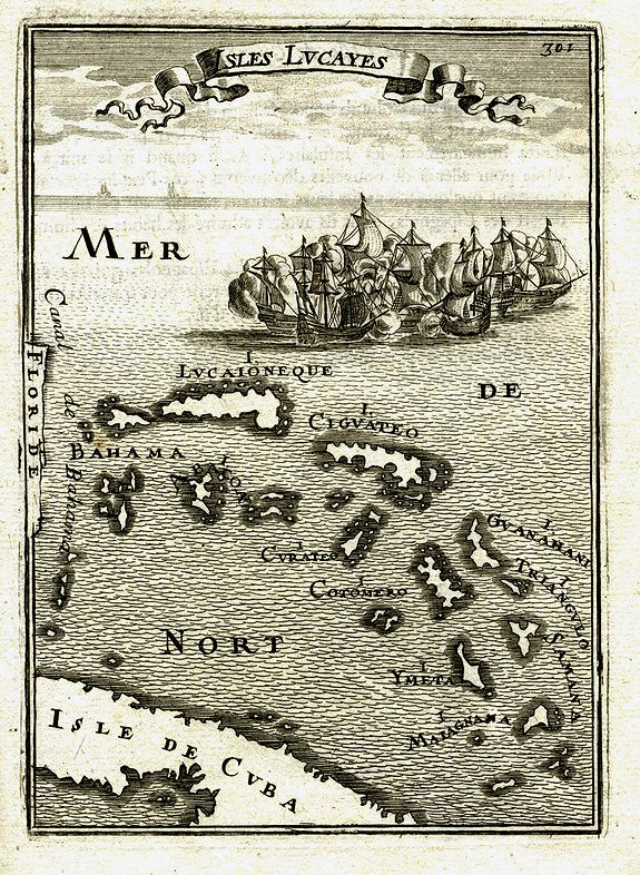 MALLET,A.M., ISLES LUCAYES, antique map, old maps