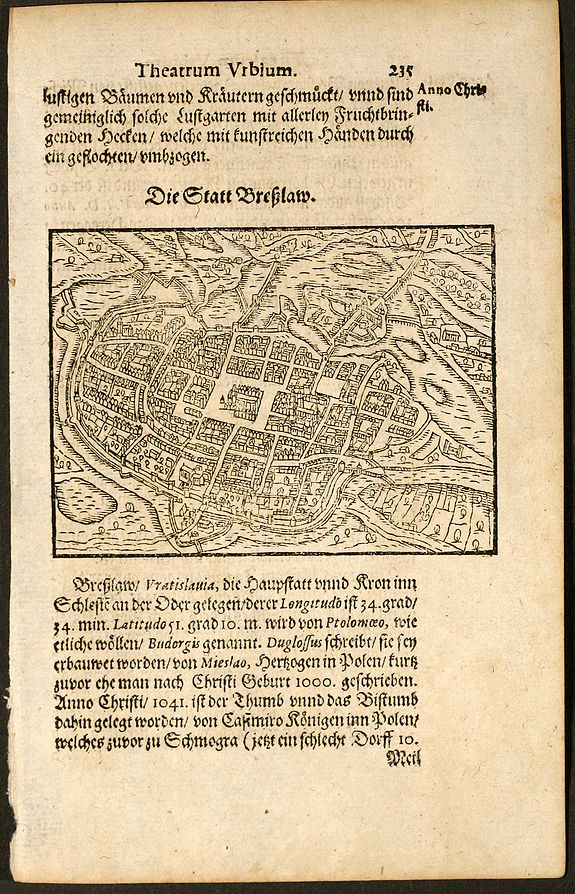 SAUR, A., Die Statt Breßlaw, antique map, old maps