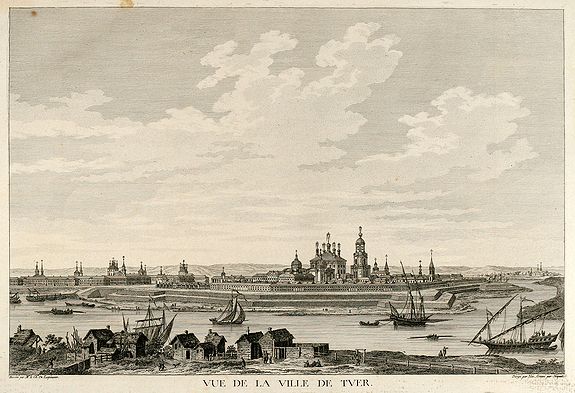 de Lespinasse, N.L., Vue de la Ville de Tver, antique map, old maps