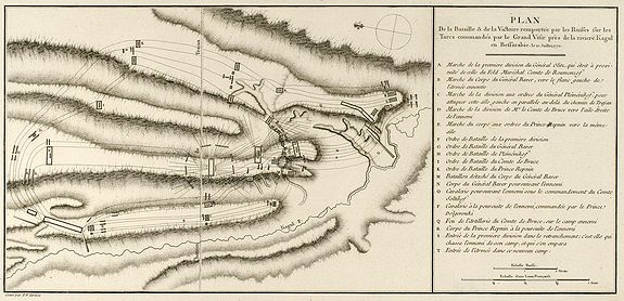 TARDIEU, P.F., Plan de la Bataille & de la Victoire remportée par les Russes sur les Turcs commandés par le Grand Visir près de la riviere Kagul en Bessarabie. le 21 Julliet, 1770, antique map, old maps
