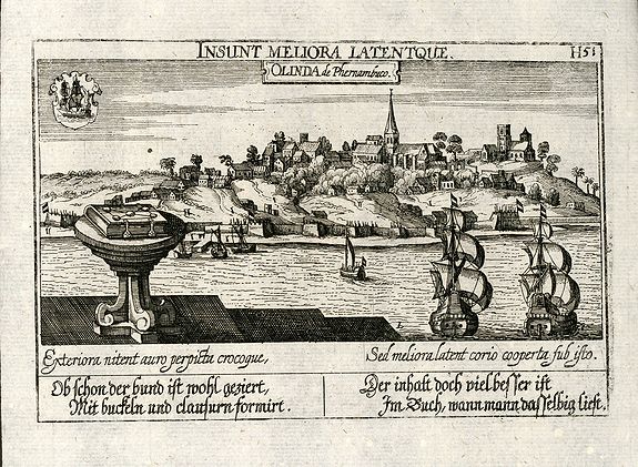MEISSNER, D., Olinda de Phernambuco, antique map, old maps