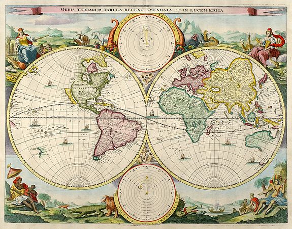 STOOPENDAAL, D., Orbis Terrarum Tabula Recens Emendata et in Lucem Edita, antique map, old maps