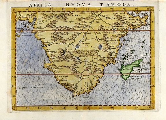 Ruscelli, G., Africa nuova tavola, antique map, old maps