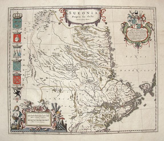BLAEU, J., Sueonia Proprie fie dicta., antique map, old maps