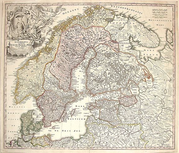 HOMANN, J.B., Scandinavia complectens Sueciae, Danaie & Norvegiae Regna., antique map, old maps