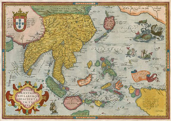 ORTELIUS, A., Indiae Orientalis, Insularumque Adiacientium Typus. , antique map, old maps