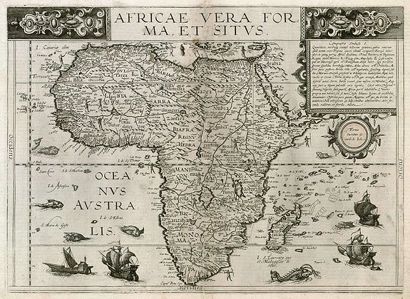 DE JODE, C., Africa Vera Forma, et Situs., antique map, old maps