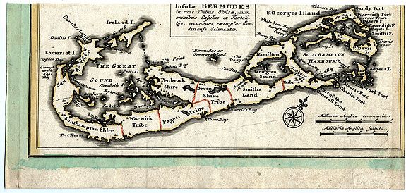HOMANN, J. B. (Heirs), Insulae Bermudes in suas Tribus divisae..., antique map, old maps