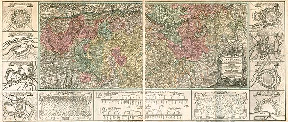 SEUTTER, M., Charte Geographique de la Campagne du Haut Rhin..., antique map, old maps