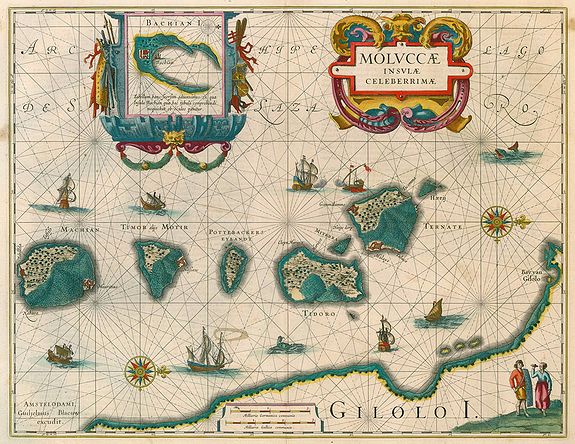 BLAEU, W., Moluccae Insulae Celeberrimae., antique map, old maps