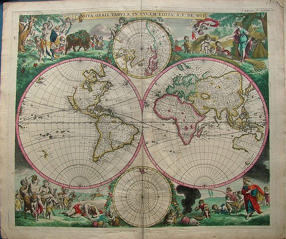 WIT, F DE, Nova orbis tabula, in lucem edita, A.F. de Wit., antique map, old maps