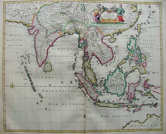 WIT, F. DE, Tabula Indiae Orientalis., antique map, old maps