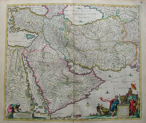 WIT, F. DE, Nova Persiae Armeniae Natoliae et Arabiae., antique map, old maps