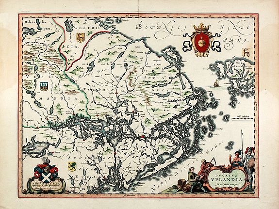 BLAEU, W.J., Ducatus Uplandia. Joh. et Cornelius Blaeu exc, antique map, old maps