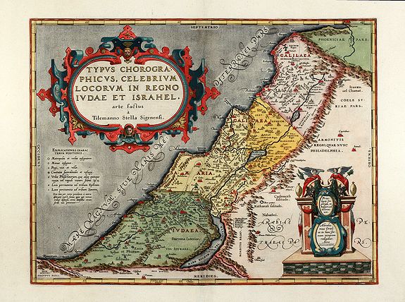 ORTELIUS, A., Typus chorographicus, celebrium locorum in regno Iudae et Israhel, antique map, old maps