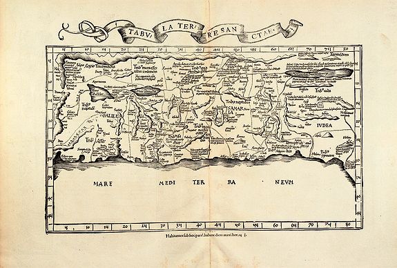 Fries, L., Tabula Terre Sanctae., antique map, old maps