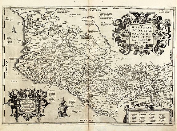 ORTELIUS, A., Hispaniae novae sivae magnae, recens et vera descriptio. 1579, antique map, old maps