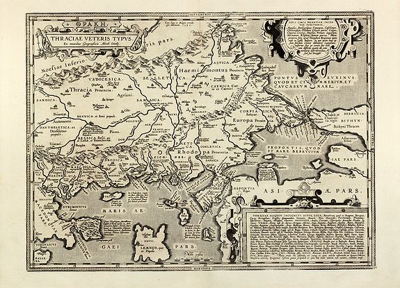 ORTELIUS, A., Thraciae veteris typus, antique map, old maps
