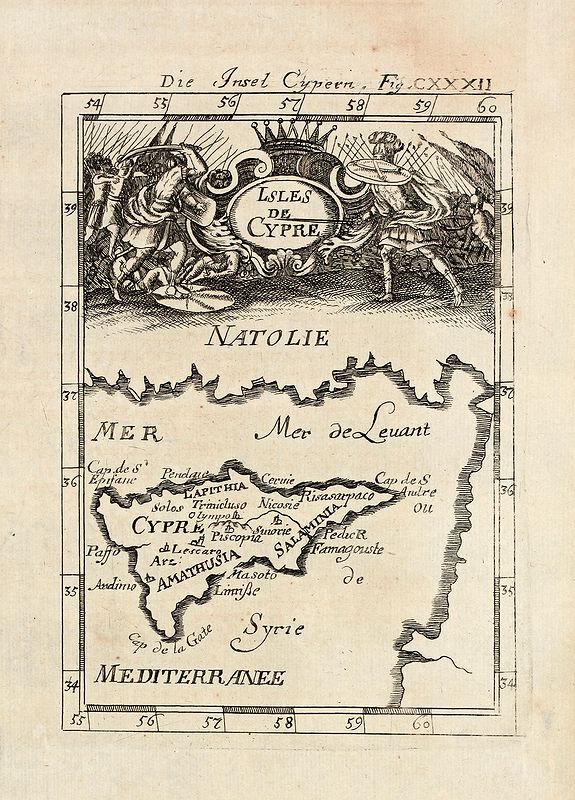 MALLET, A.M., Die Insel Cypern / Isles de Cypre, antique map, old maps
