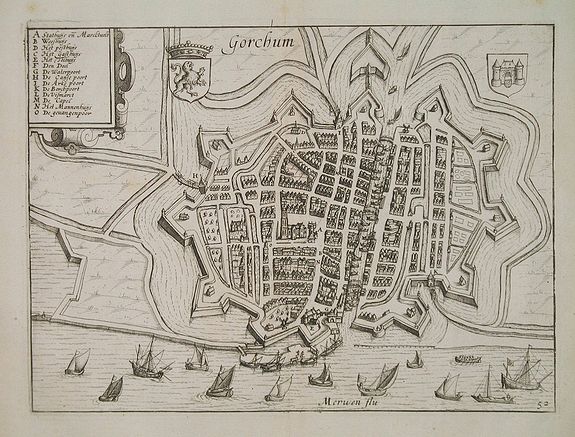 GUICCIARDINI, L., Gorchum., antique map, old maps