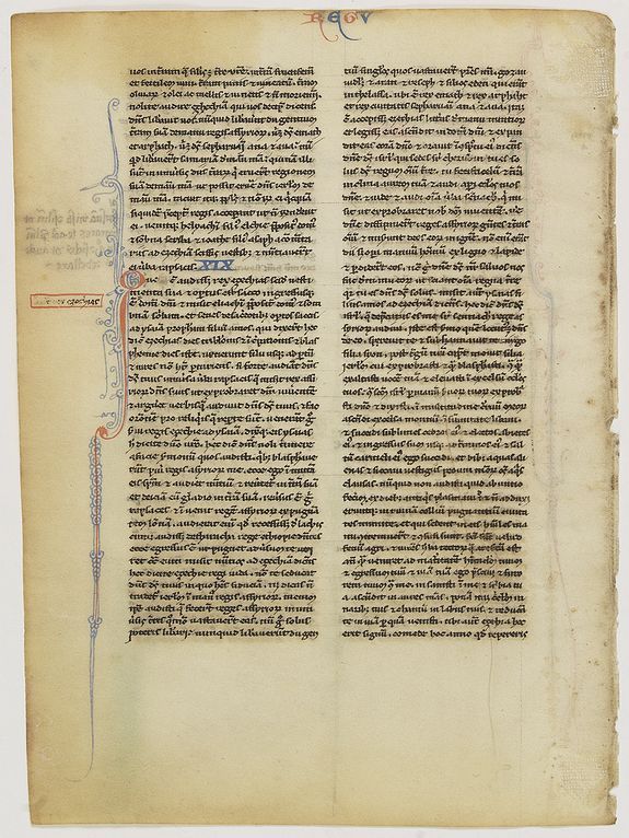 BIBLE, Manuscript leaf from a bible., antique map, old maps