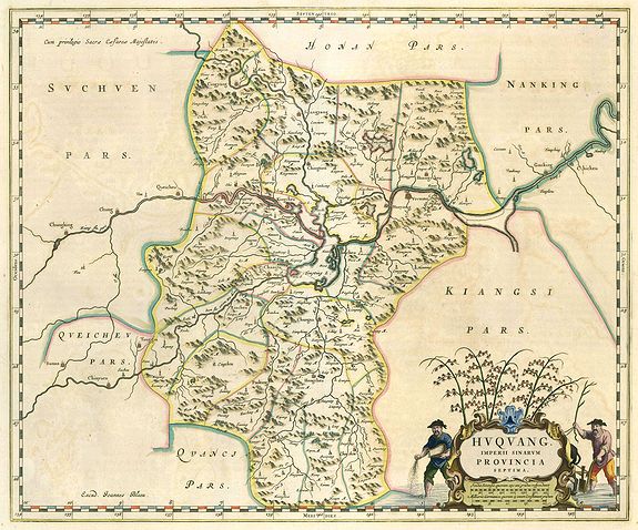 BLAEU, J., Huquang Imperii Sinarum Provincia Septima., antique map, old maps