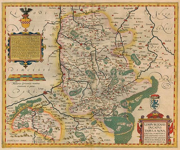 VRIENTS, J.B., Limburgensis Ducatus Tabula Nova., antique map, old maps