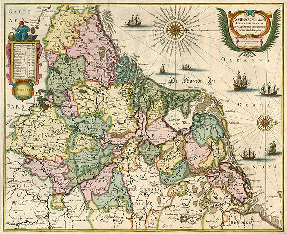 PRIORATO, G., XVII Provinciarum Inferioris Germaniae., antique map, old maps