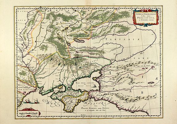BLAEU, W.J., Taurica Chersonesus, Nostra aetate Przecopsca et Gazara dicitur., antique map, old maps
