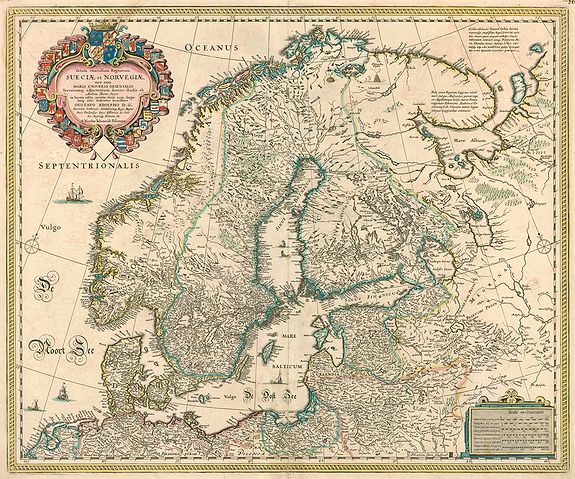 VISSCHER, N., Tabula exactissima Regnorum Sueciae et Norvegiae, nec non Maris Universi Orientalis., antique map, old maps