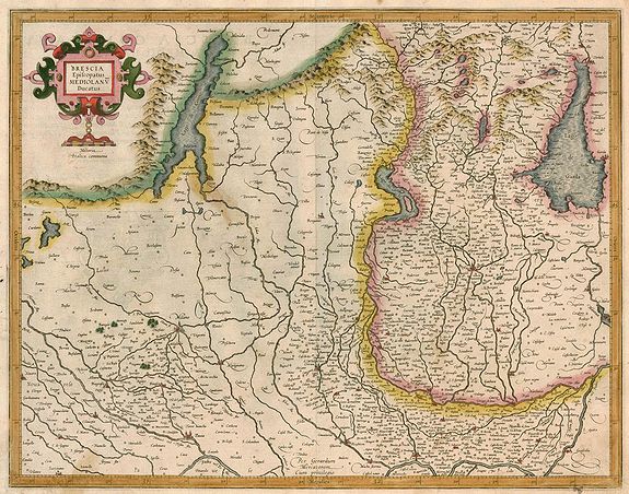MERCATOR, G., Brescia Episcopanus Mediolanu Ducatus., antique map, old maps